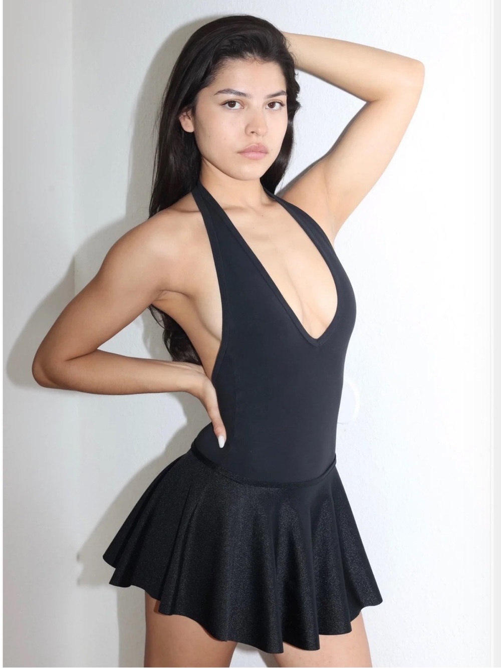 American Apparel black halter bodysuit